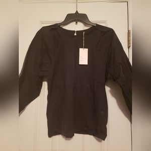 A New Day- Black Long Sleeve Linen Shirt - M